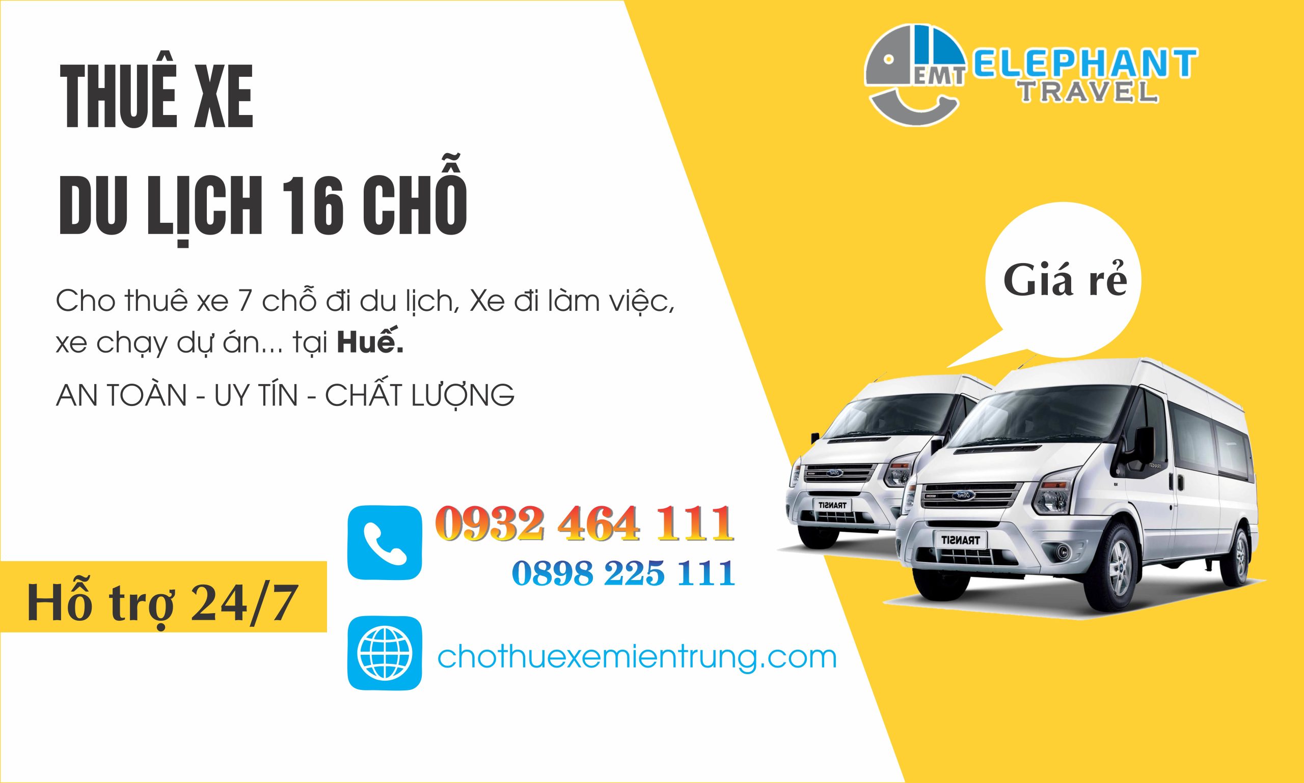 Thuê Xe 16 Chỗ Tại Huế | Nhà Xe Con Voi 0932464111